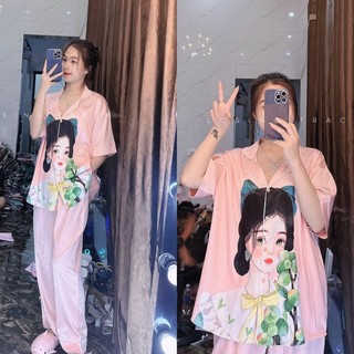 Đồ bộ pijama Bigsize Lụa xước thiết kế 60-90kg