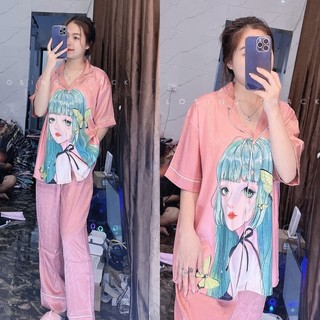 Đồ bộ pijama Bigsize Lụa xước thiết kế 60-90kg