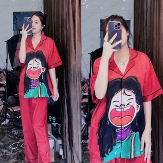 Đồ bộ pijama Bigsize Lụa xước thiết kế 60-90kg