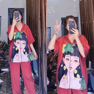 Đồ bộ pijama Bigsize Lụa xước thiết kế 60-90kg