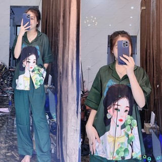 Đồ bộ pijama Bigsize Lụa xước thiết kế 60-90kg
