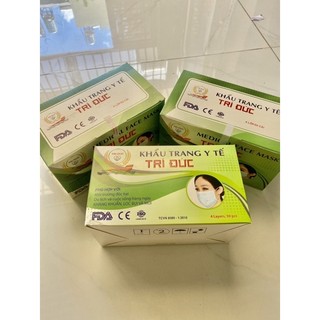 Khẩu trang y tế chính hãng công ty TRÍ ĐỨC, 4 lớp dày dặn, chống bụi, vi khuẩn