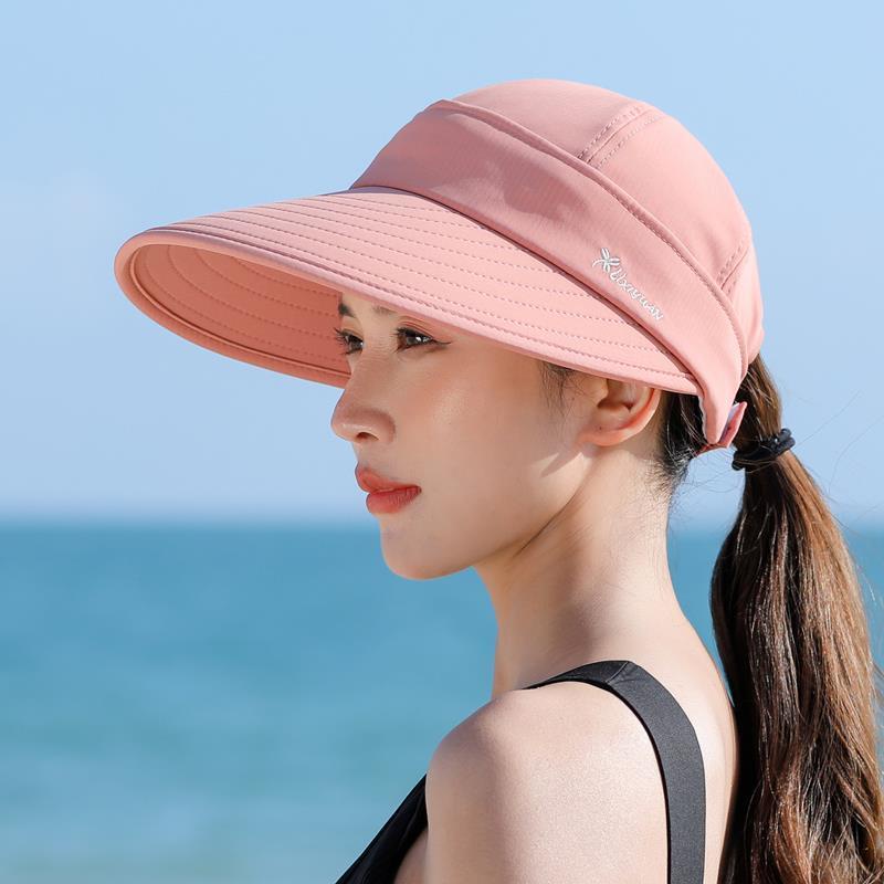 Mũ Chống Nắng Vành Rộng Hở Chóp Chống Tia Cực Tím Phong Cách Thể Thao Thời Trang Mùa Hè Cho Nữ