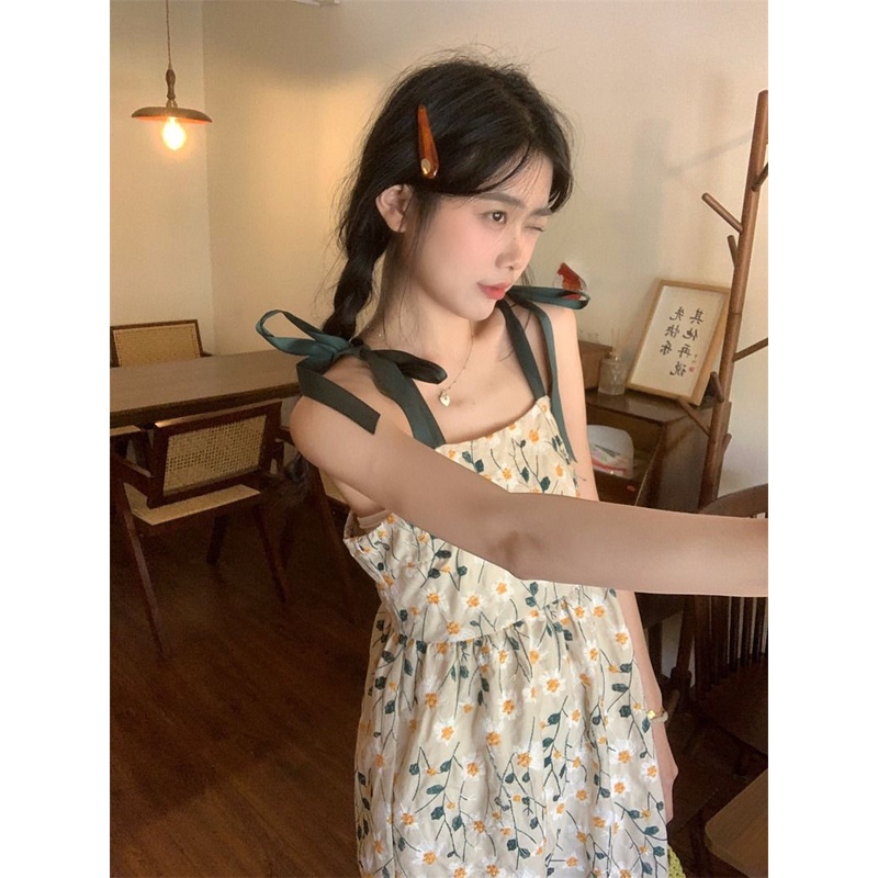 Đầm Hai Dây Dáng Ôm Thêu Hoa Thời Trang Mùa Hè Xinh Xắn Cho Nữ