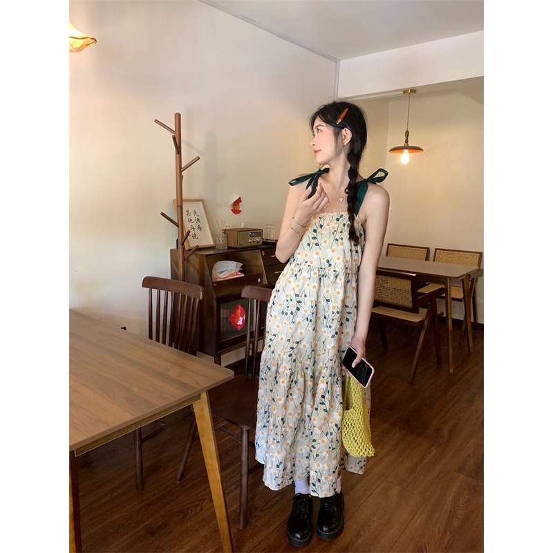 Đầm Hai Dây Dáng Ôm Thêu Hoa Thời Trang Mùa Hè Xinh Xắn Cho Nữ