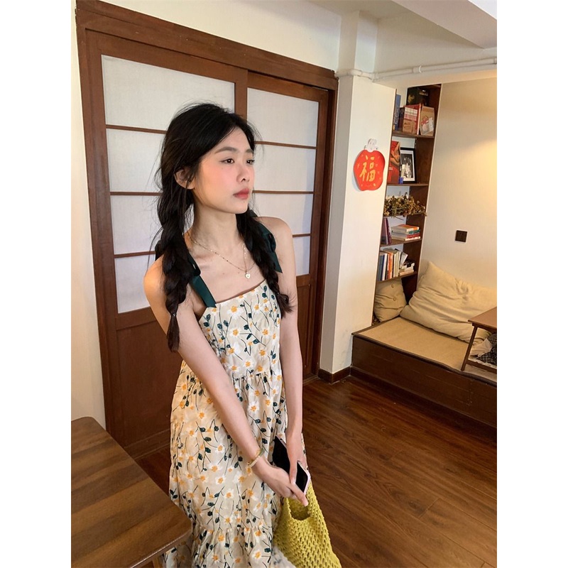 Đầm Hai Dây Dáng Ôm Thêu Hoa Thời Trang Mùa Hè Xinh Xắn Cho Nữ