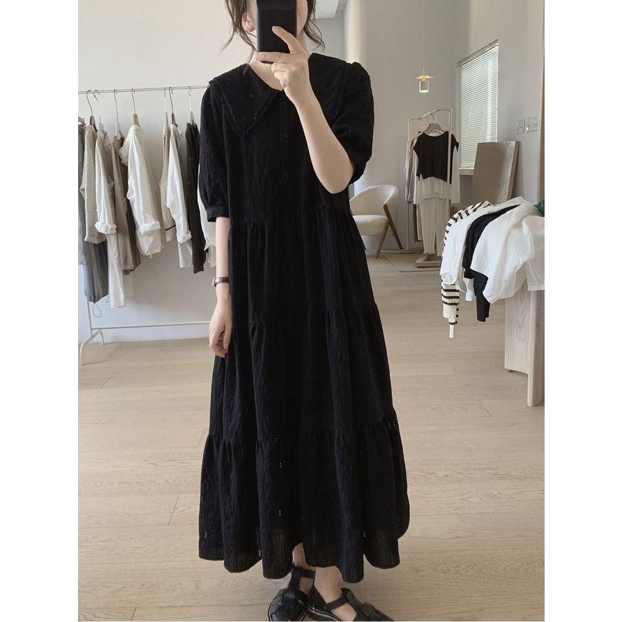 Đầm Cổ Búp Bê Tay Phồng Lưng Cao Dáng Ôm Thời Trang Mùa Hè Xinh Xắn Cho Nữ