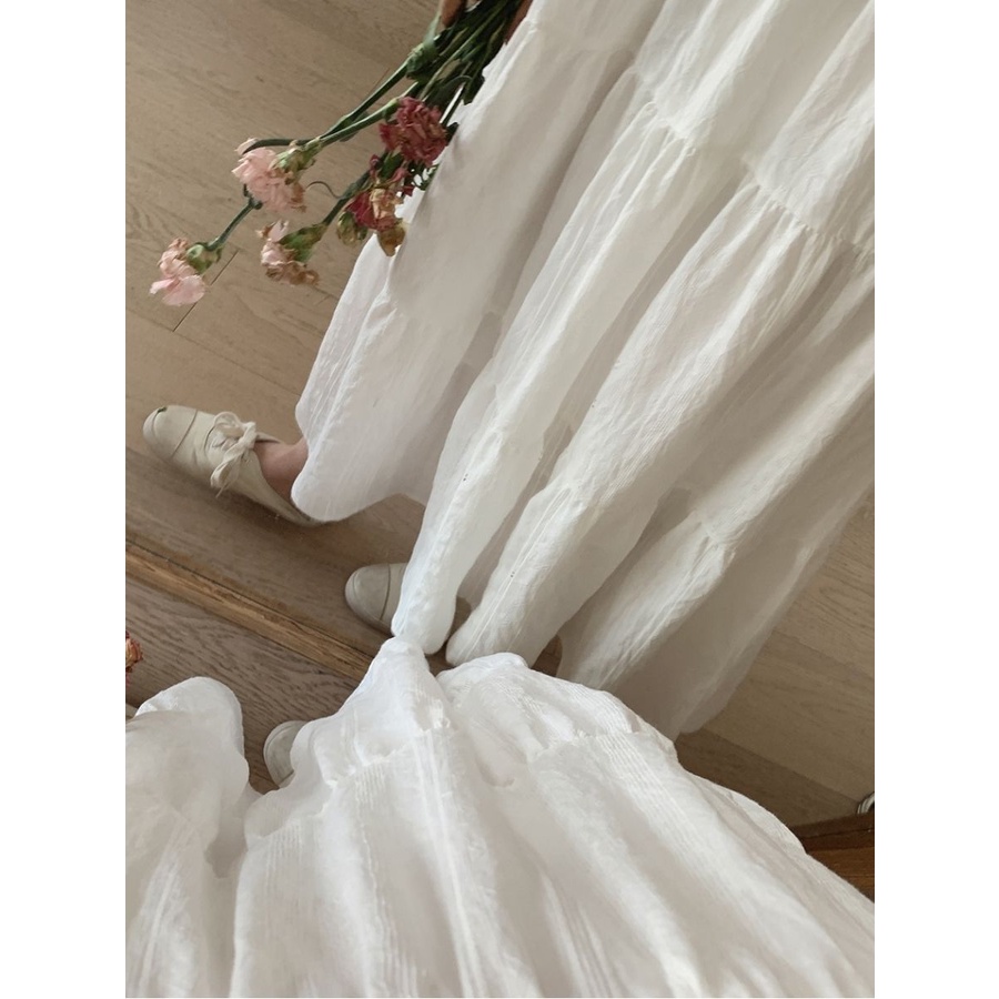 Đầm Cổ Búp Bê Tay Phồng Lưng Cao Dáng Ôm Thời Trang Mùa Hè Xinh Xắn Cho Nữ