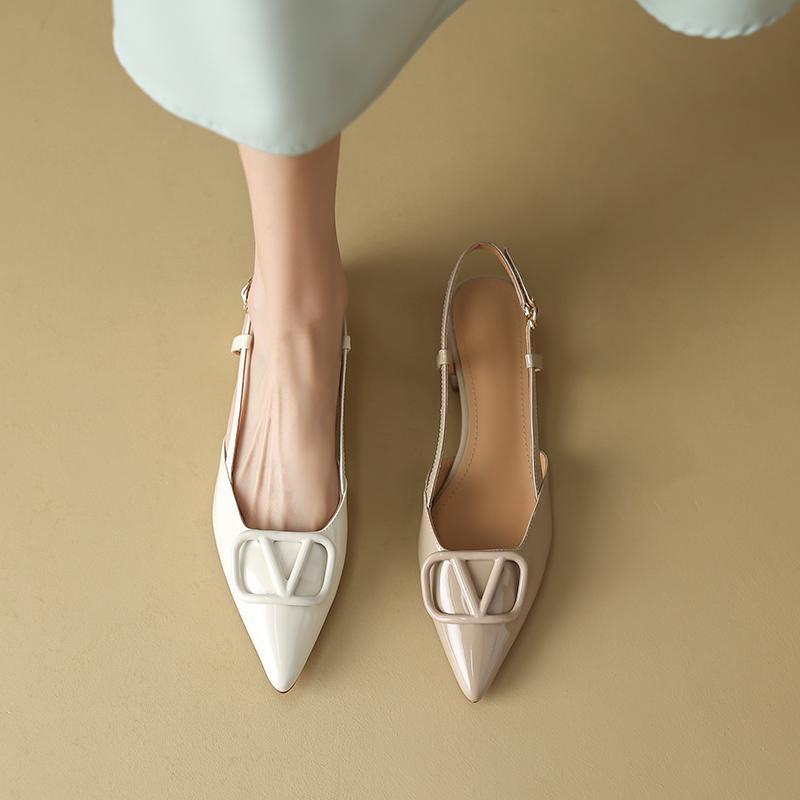 Giày Sandal Da Mũi Nhọn Phong Cách Pháp Thời Trang Xuân Hè Cho Nữ