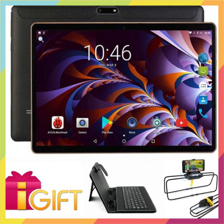 (Hãng VN) Máy tính bảng 10.1inch Android 10.0 ram 4gb bộ nhớ 64gb tặng bao da bàn phím và giá đỡ chân nhện đa năng - t