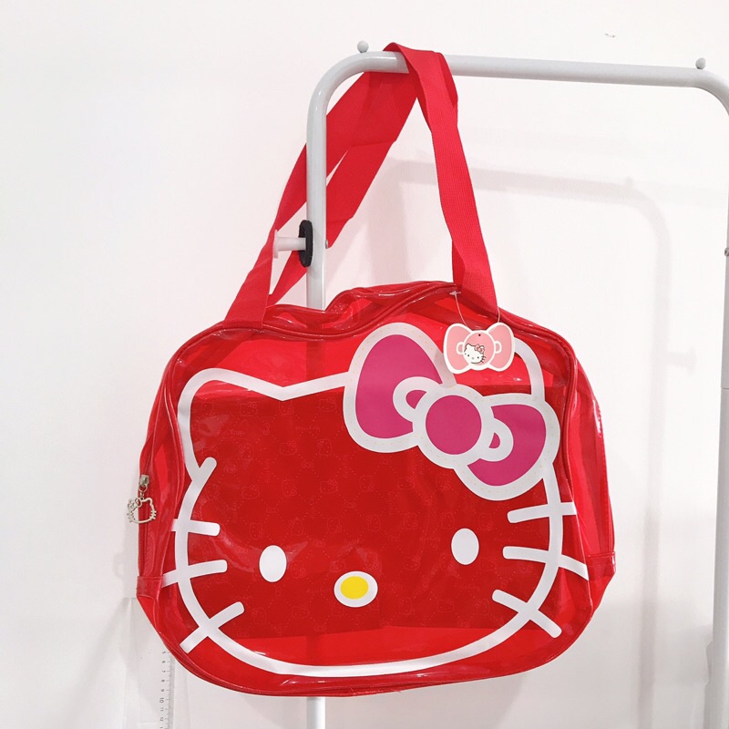Thanh ly Túi xách Hello Kitty nhựa trong đựng đồ đi biển