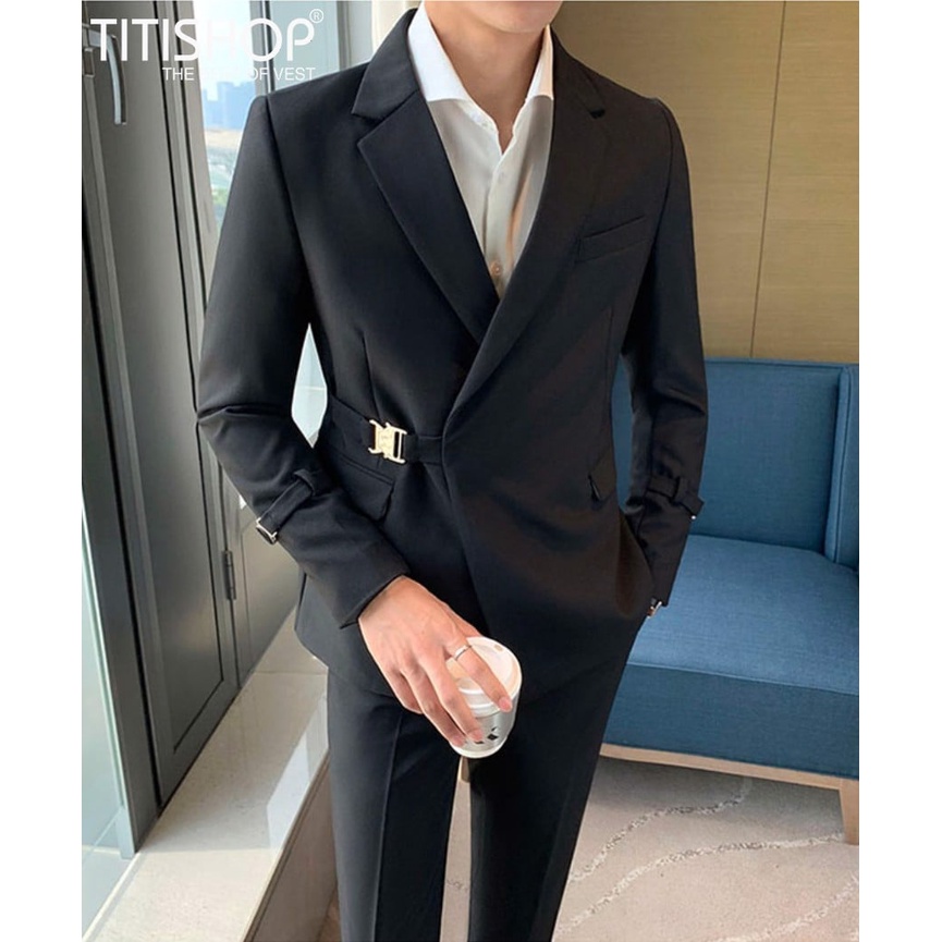 Áo vest nam Titishop Cổ Nhọn AHHES