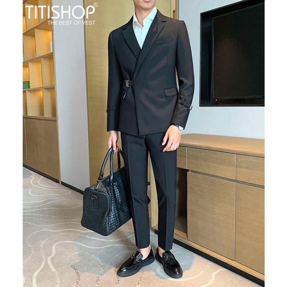 Áo vest nam Titishop Cổ Nhọn AHHES