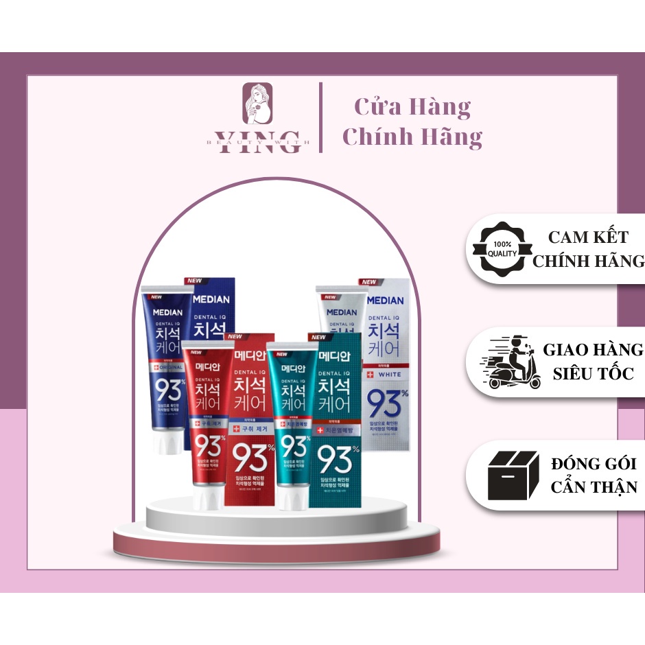 Kem đánh răng Hàn Quốc trắng răng MEDIAN DENTAL IQ 93% 120g sáng bóng