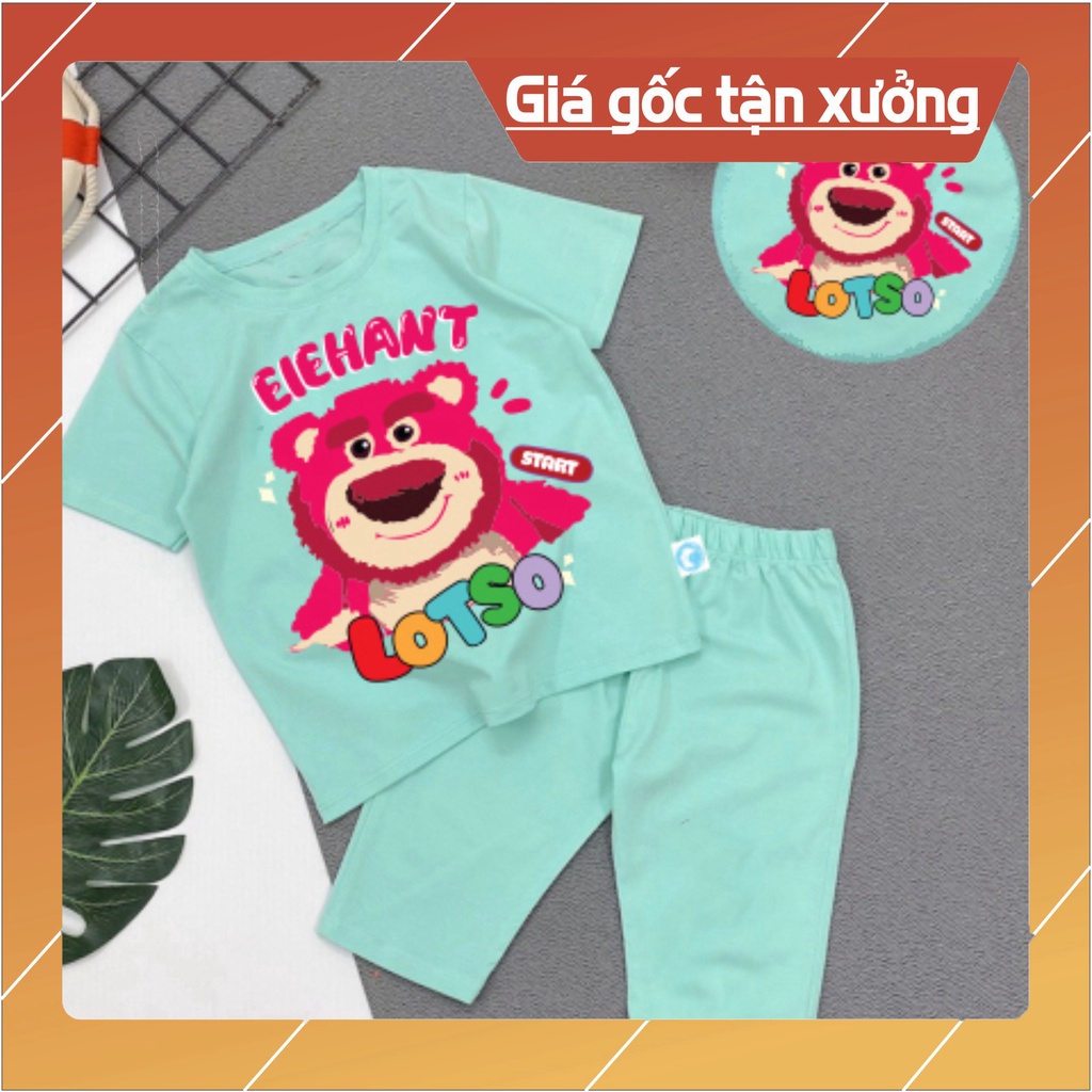 Bộ đồ bé gái-mẫu lửng gấu lotso QL05 chất vải mát thấm hơi mồ hôi-mã QL05 -NAM KIDS