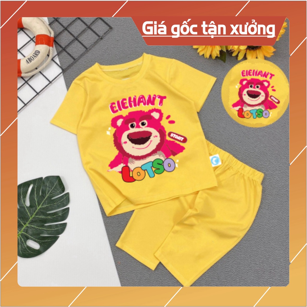 Bộ đồ bé gái-mẫu lửng gấu lotso QL05 chất vải mát thấm hơi mồ hôi-mã QL05 -NAM KIDS