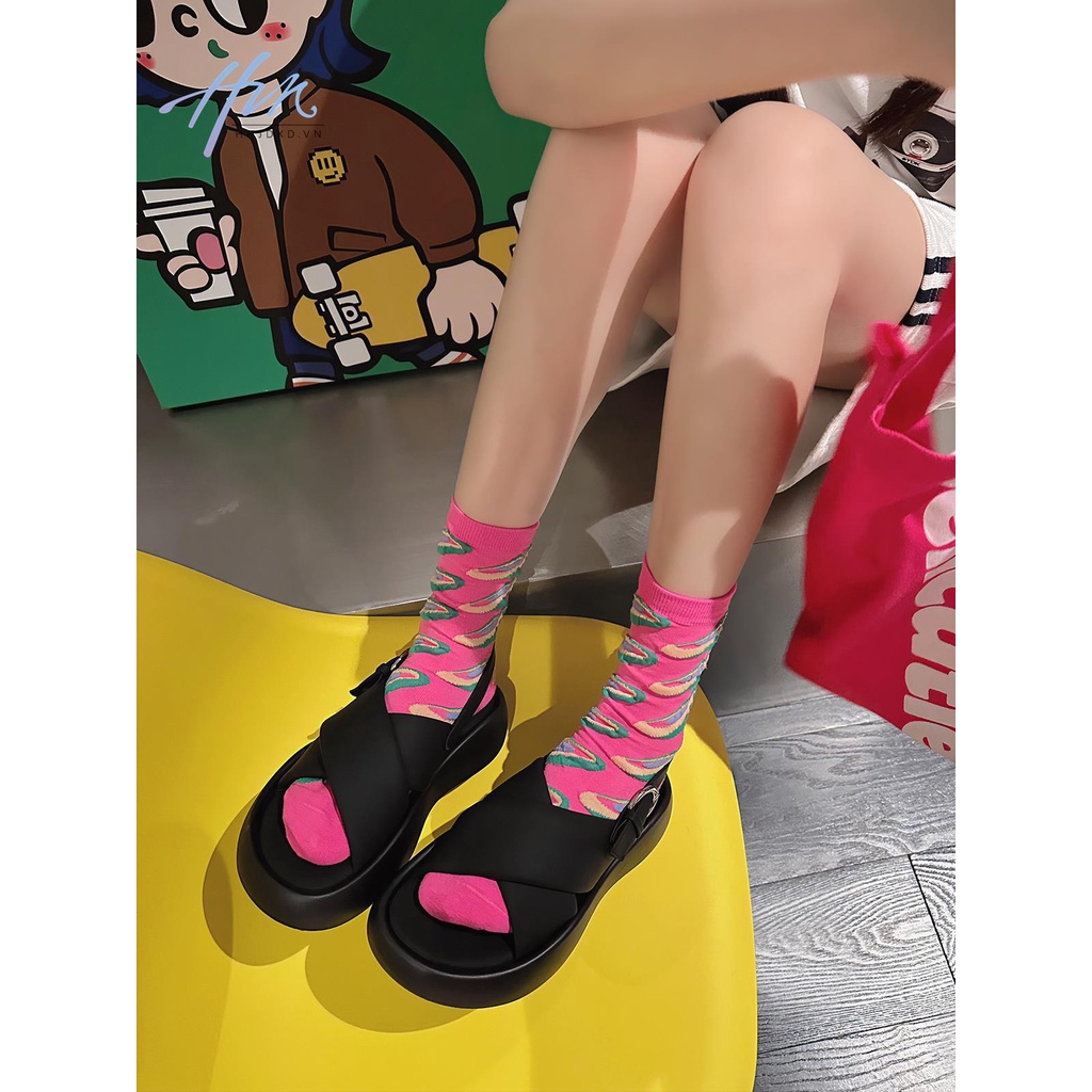 Sandal Đi Biển Mùa Hè 2023 Hở Ngón Đế Dày Quai Chéo Phong Cách Roman Mới Cho Nữ