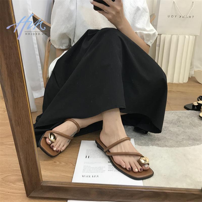 Dép Sandal Đế Bằng Phong Cách Pháp Thời Trang Mùa Hè 2023 Mới Cho Nữ