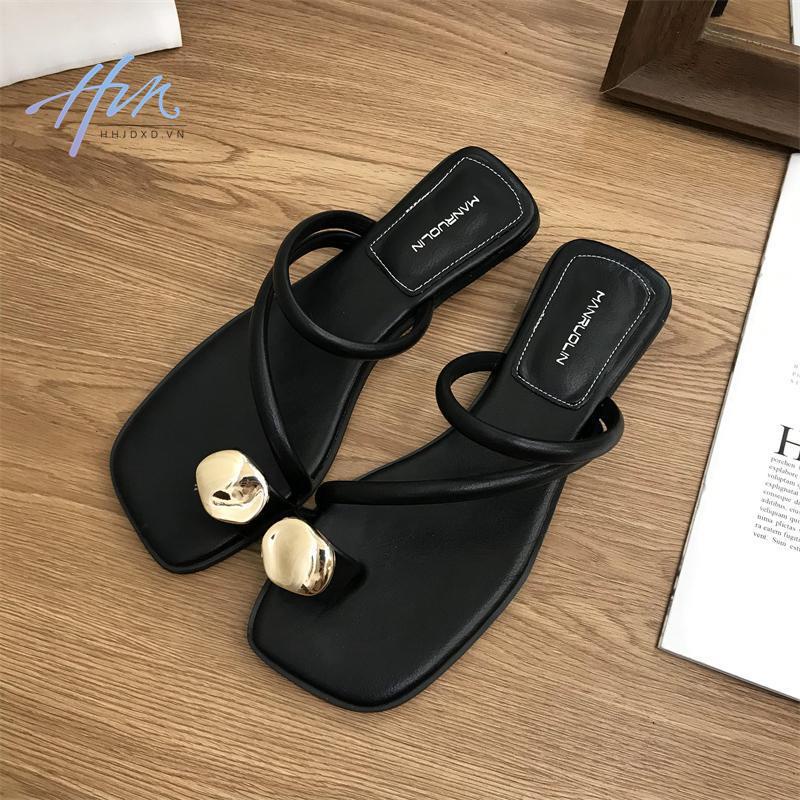 Dép Sandal Đế Bằng Phong Cách Pháp Thời Trang Mùa Hè 2023 Mới Cho Nữ