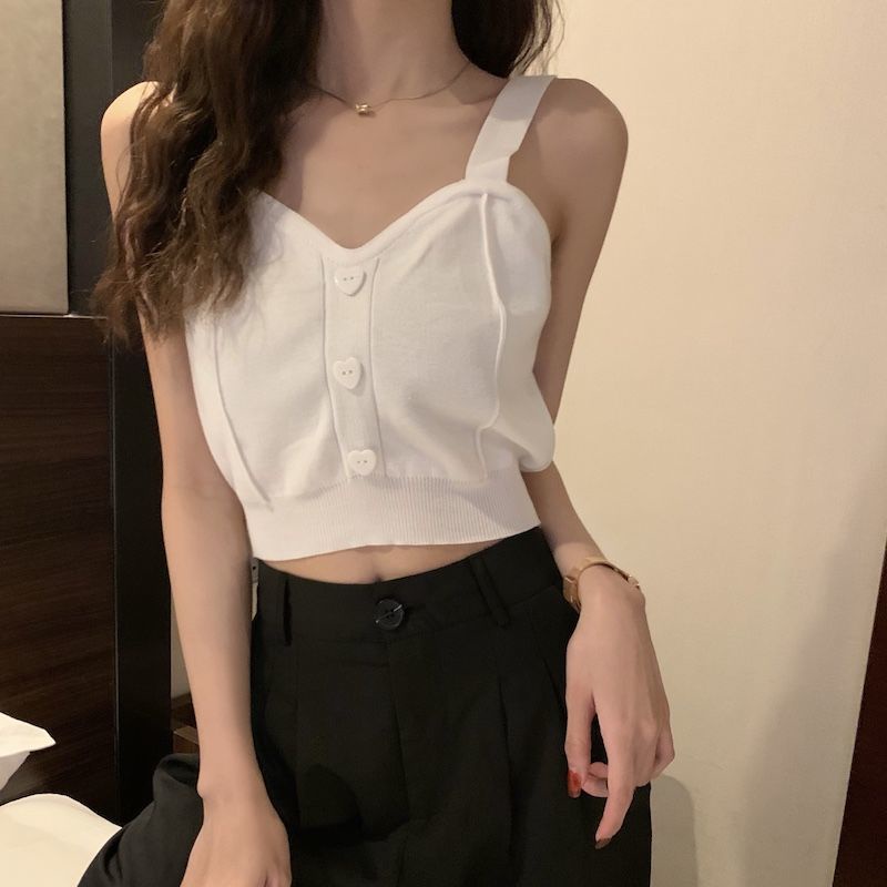 Áo Dệt Kim Hai Dây Không Tay Thời Trang Mùa Hè Cho Nữ