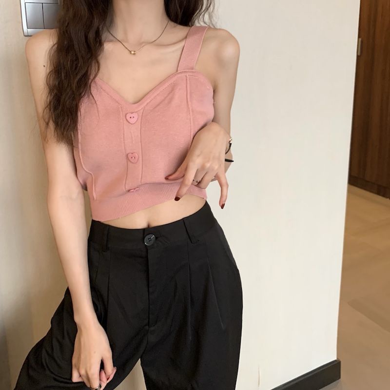 Áo Dệt Kim Hai Dây Không Tay Thời Trang Mùa Hè Cho Nữ