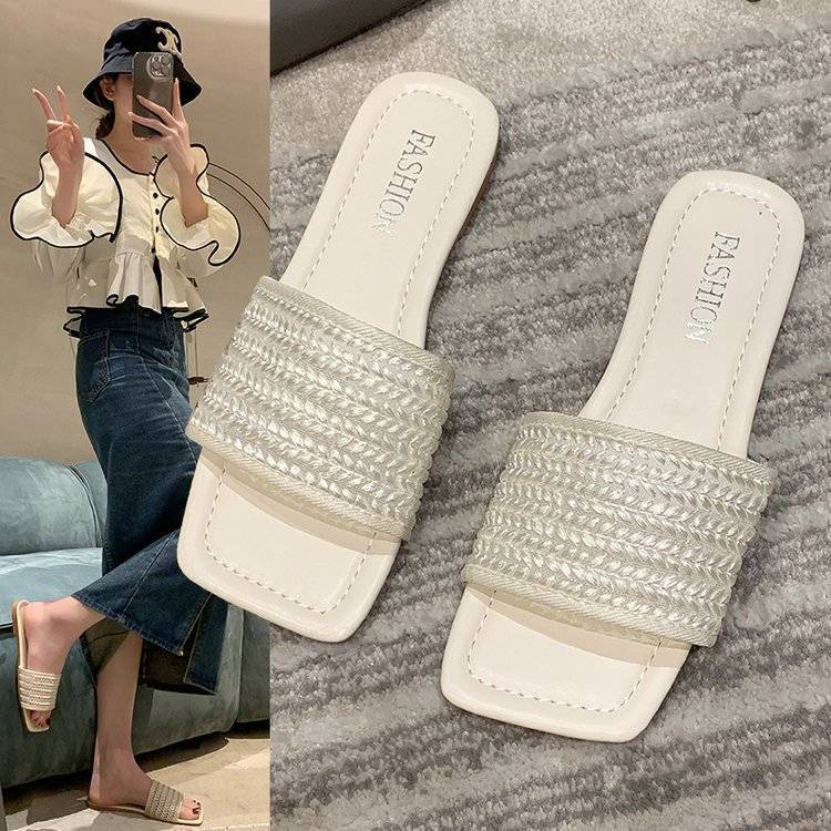 Dép Đế Bằng Siêu Nhẹ Phong Cách Cổ Điển Thời Trang Mùa Hè Xinh Xắn Cho Nữ