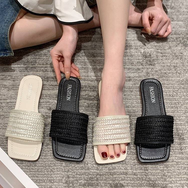 Dép Đế Bằng Siêu Nhẹ Phong Cách Cổ Điển Thời Trang Mùa Hè Xinh Xắn Cho Nữ