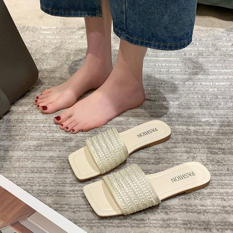 Dép Đế Bằng Siêu Nhẹ Phong Cách Cổ Điển Thời Trang Mùa Hè Xinh Xắn Cho Nữ