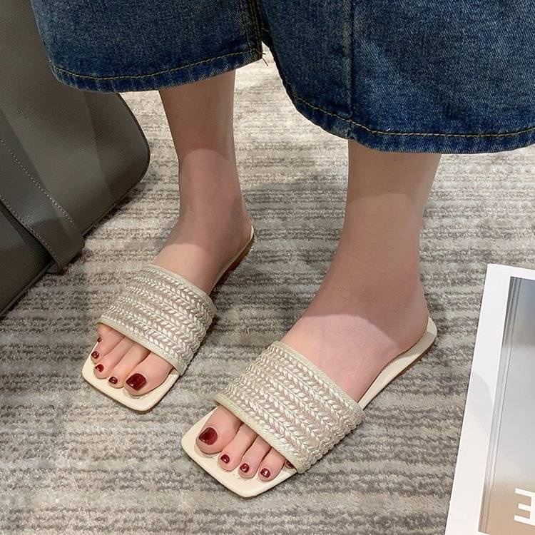 Dép Đế Bằng Siêu Nhẹ Phong Cách Cổ Điển Thời Trang Mùa Hè Xinh Xắn Cho Nữ