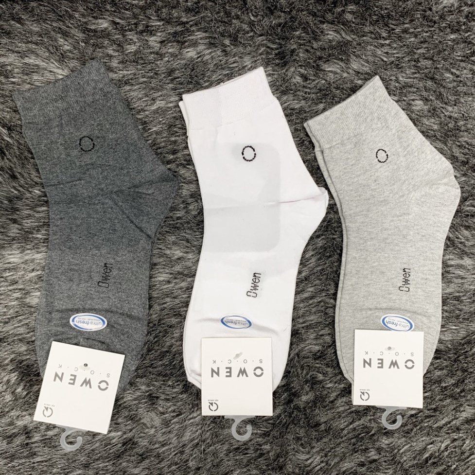 OWEN - Tất nam cổ trung Owen 100% cotton khử mùi 81609 owen6748