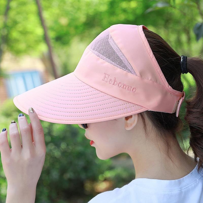 Mũ Chống Nắng Mùa Hè Thoáng Khí Hở Chóp Che Mặt Chống Tia Cực Tím Cho Nữ