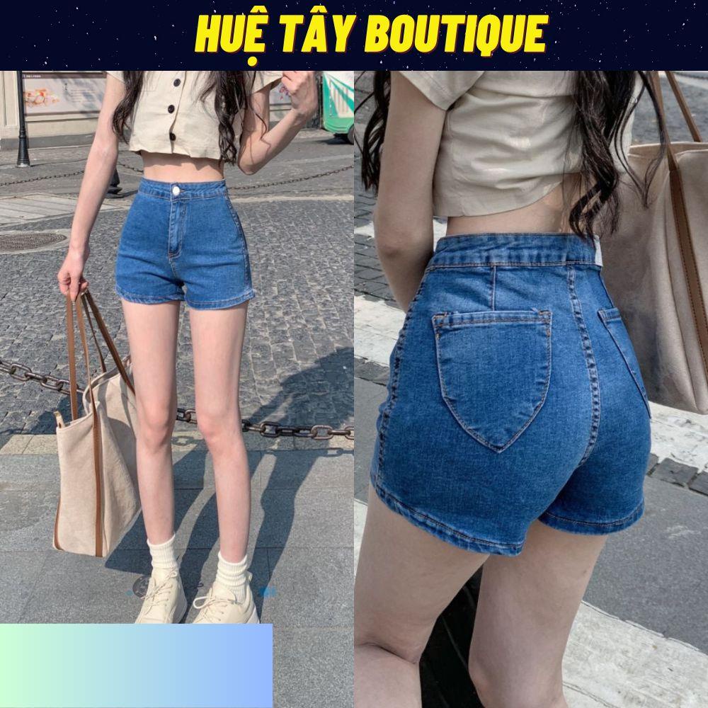 Quần jeans nữ, quần short jeans ngắn basic màu xanh đủ size S M L SKUQ-18A