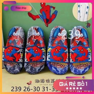 Dép Lê Cho Bé Trai Hình Siêu Nhân Chất Cao Su Nhám Êm Chân (9802 Nhện Quai Viền) sale 3.3