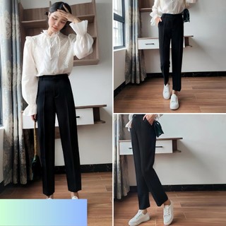 Quần tây nữ, quần baggy nữ chất tuyết mưa màu đen size s m l skuq-01a1