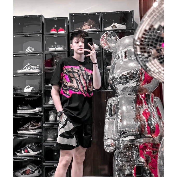 Quần Short Gió Nam In Hình Xương Đầu Lâu Trắng Cactus Jack Cạp Chun - Quần Cộc Siêu Cấp Mặc Đi Biển Đi Chơi Cực Phố