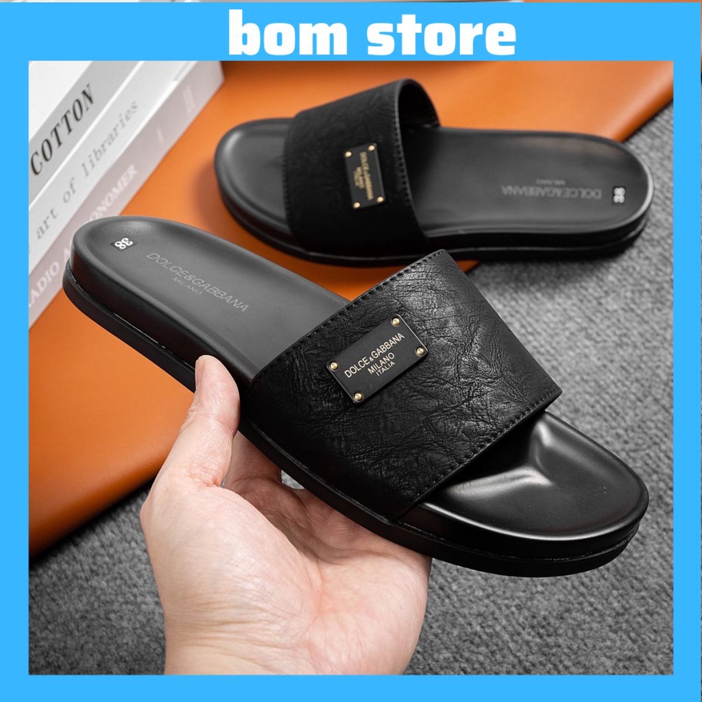 Dép Nam Quai Ngang Dolce & Gabbana Siêu Bền Đẹp Thời Trang, Logo Kim Loại Sang Trọng 2023