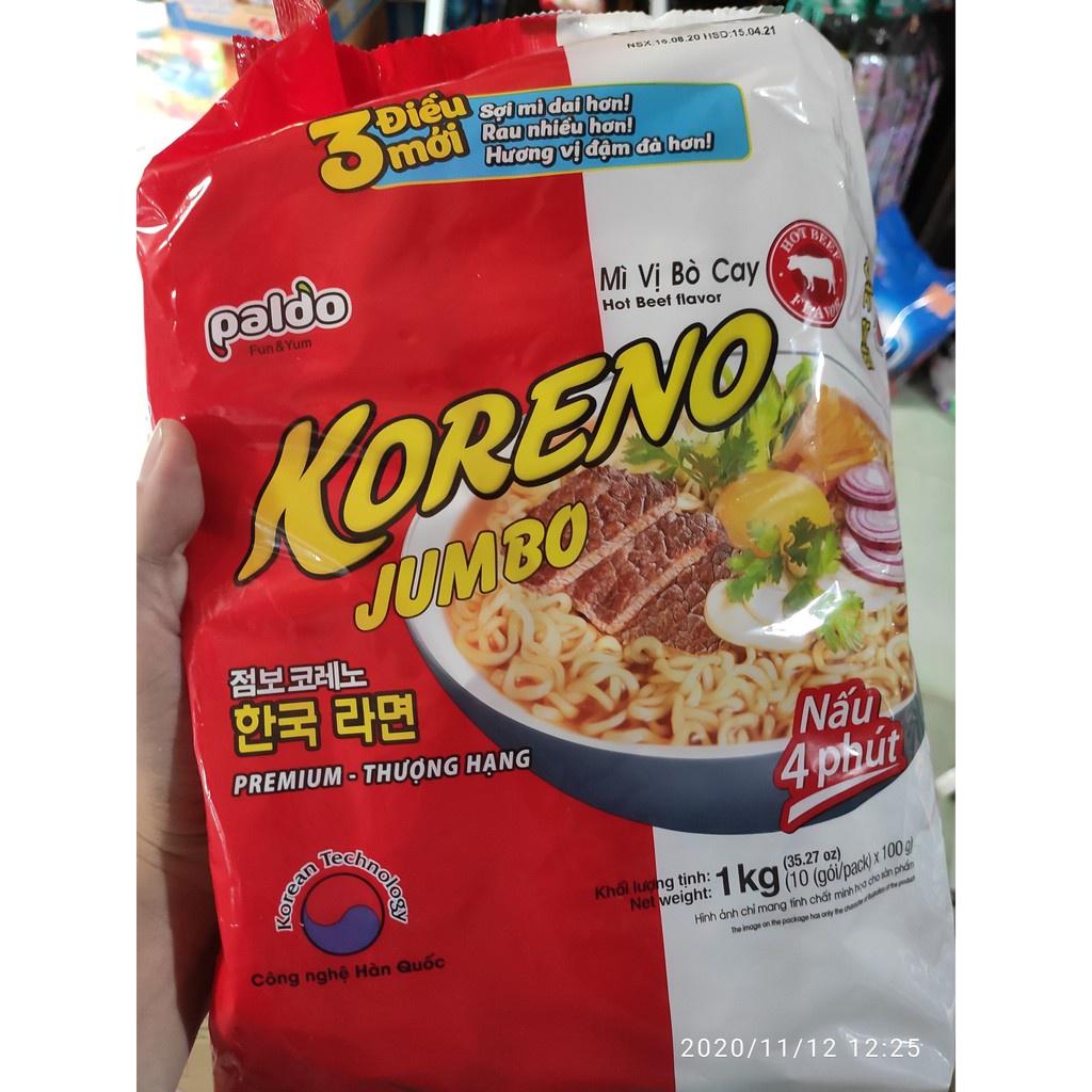 Túi 10 gói mì Koreno 100g