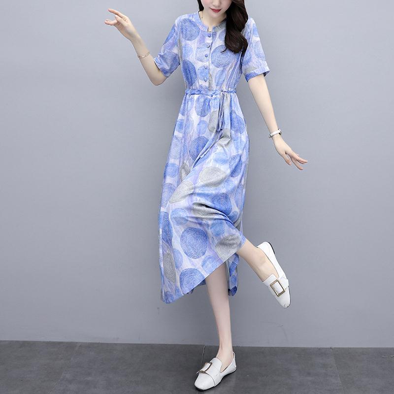 Đầm Cotton Lanh Mỏng Ôm Eo Phong Cách Phương Tây Thời Trang Mùa Hè Hàng Mới 2023 Dành Cho Bạn Nữ