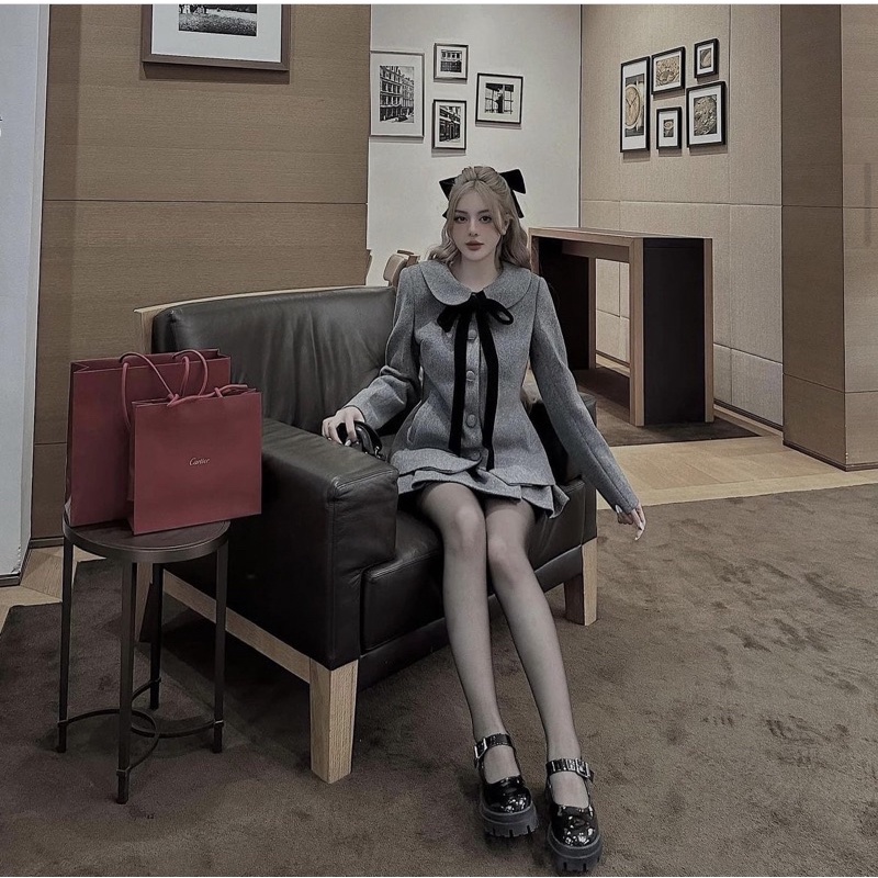 Giày Mary Jane Da Bóng - Giày Lolita quai khuy cài