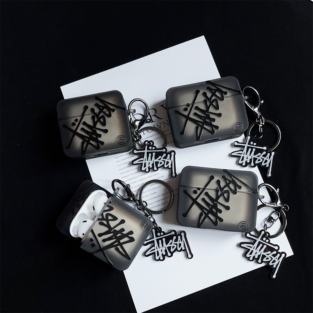 Ốp Bảo Vệ Hộp Đựng Tai Nghe AirPods 1 / 2 3 Hình Vuông Màu Đen Xinh Xắn