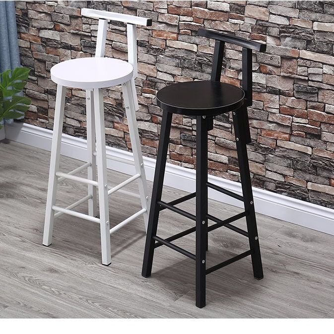 ◊Ghế quầy bar trà sữa ghế cao bằng sắt trắng đen đơn giản 75cm