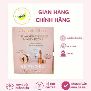 Set Charlotte Tilbury minisize 3 món : son thỏi Pillow Talk, Magic serum, kem dưỡng
