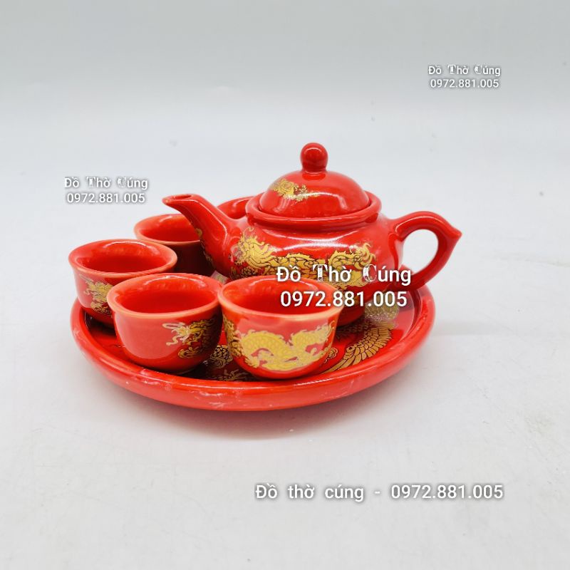 Bộ ấm pha trà thờ  Màu Đỏ