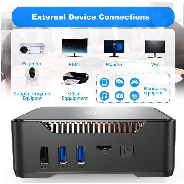 (Hãng VN) t PC BOX Mini Hỗ trợ xuất 2 HDMI cùng lúc Intel Gemini Lake J4125 Ram8G + 128Gb - tích hợp win 11Pro