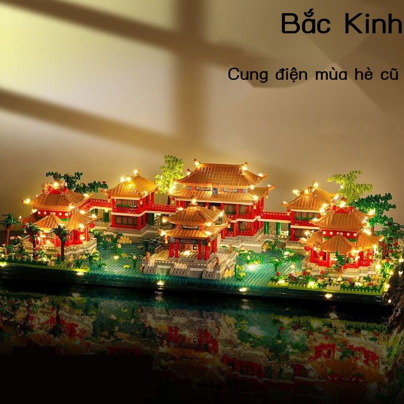 Khối xây dựng Tử Cấm Thành Yuanmingyuan hơn 10.000 mảnh khó lắp ráp Đồ chơi bé gái loạt mô hình tò