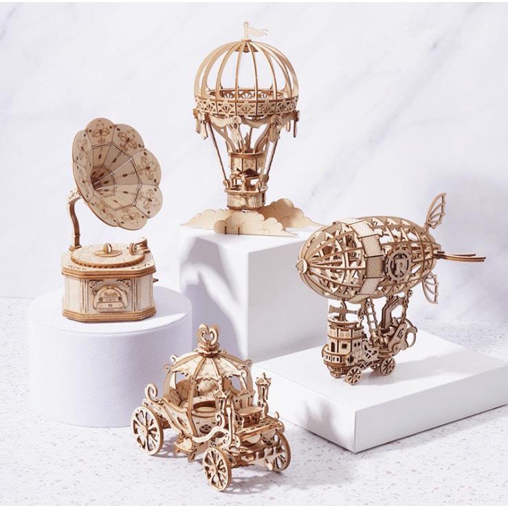 Ruotailai Sáng Tạo 3D Ba Chiều Ghép Hình Thủ Công Bằng Gỗ Lắp Ráp Máy Tính Để Bàn Trang Trí Máy Bay Mô Hì