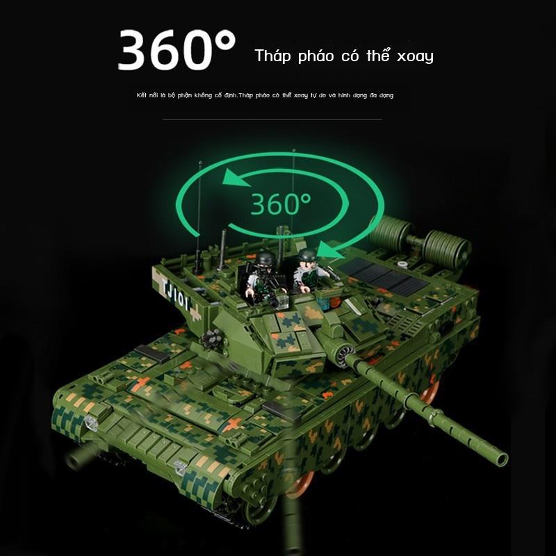 Bé Trai Series Khối Xây Dựng Quân Sự 99A Điều Khiển Từ Xa Lớn Và Khó Mô Hình Xe Tăng Lê Xếp Hình Đồ Chơi Trẻ Em