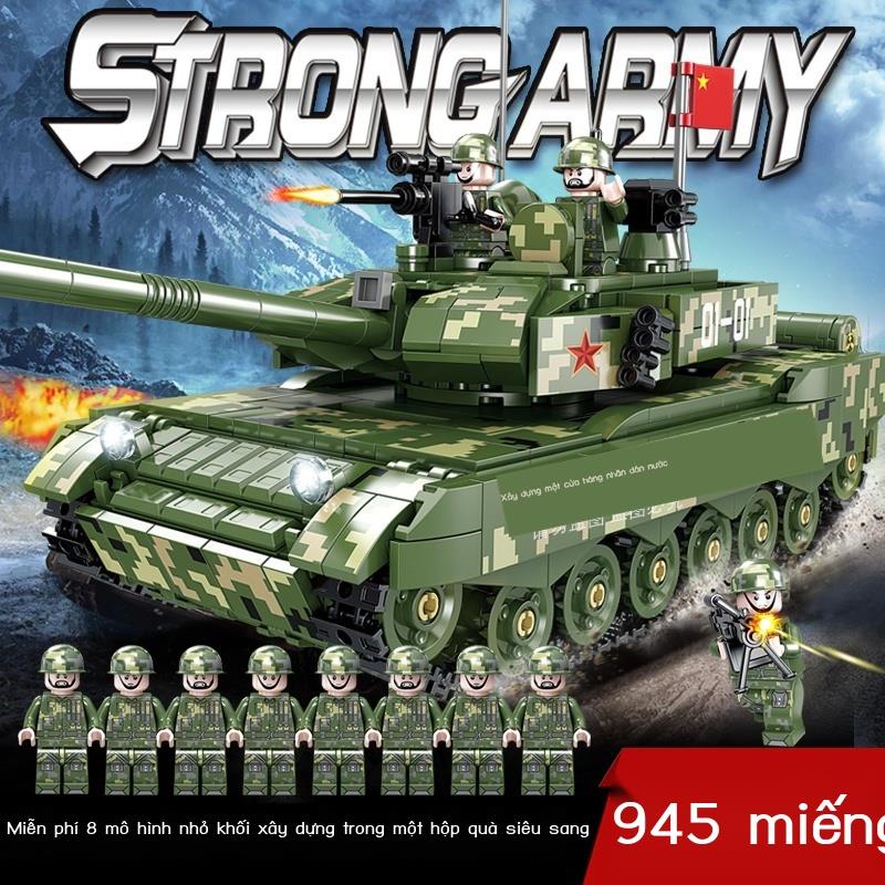 Bé Trai Series Khối Xây Dựng Quân Sự 99A Điều Khiển Từ Xa Lớn Và Khó Mô Hình Xe Tăng Lê Xếp Hình Đồ Chơi Trẻ Em