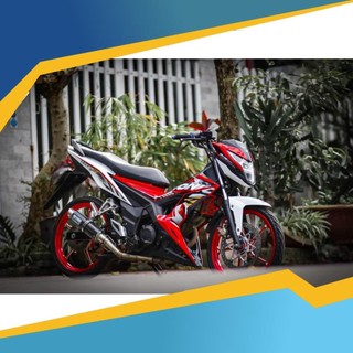 Tem rời dán xe sonic mẫu đỏ trắng đen chữ sonic 150r