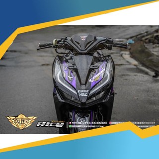 Tem Rời Dán Xe Vario 150 Mẫu Lửa Tím Đen Bạc